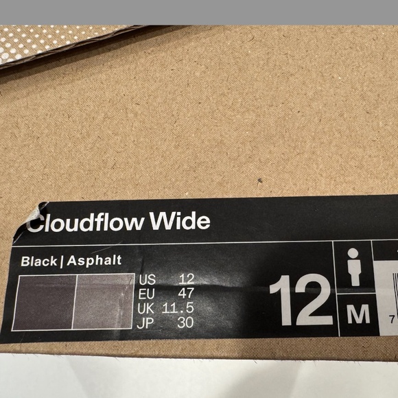 NEW Men's On Running Cloudflow V3 (Color Black/Asphalt, Size 12 Wide) - Picture 4 of 8